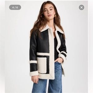Anthropologie faux leather Sherpa jacket
